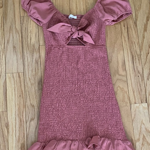 BLUSH BJ Ruched Mauve Mini Dress - Picture 3 of 9